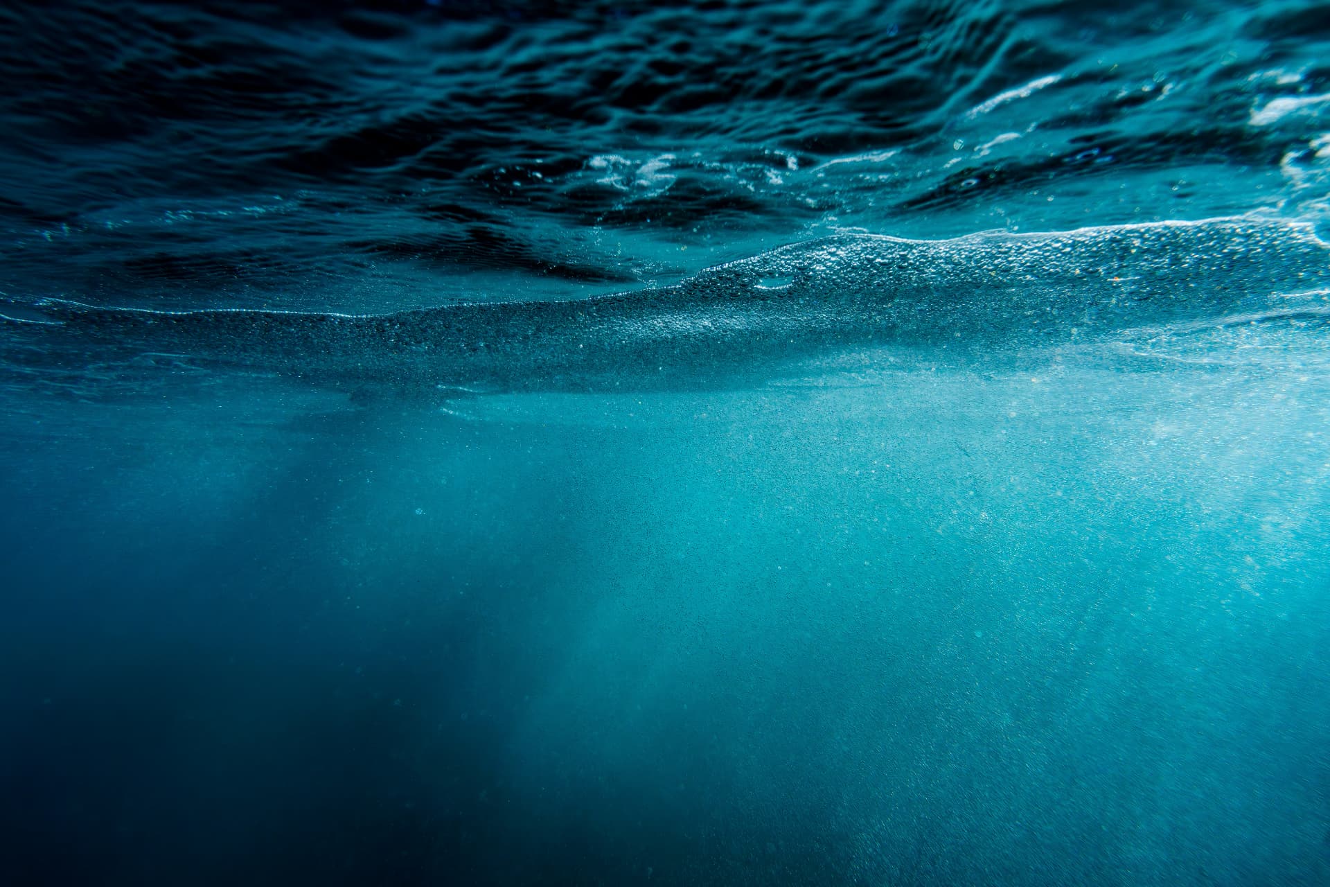 Sunlight moving beneath the ocean surface